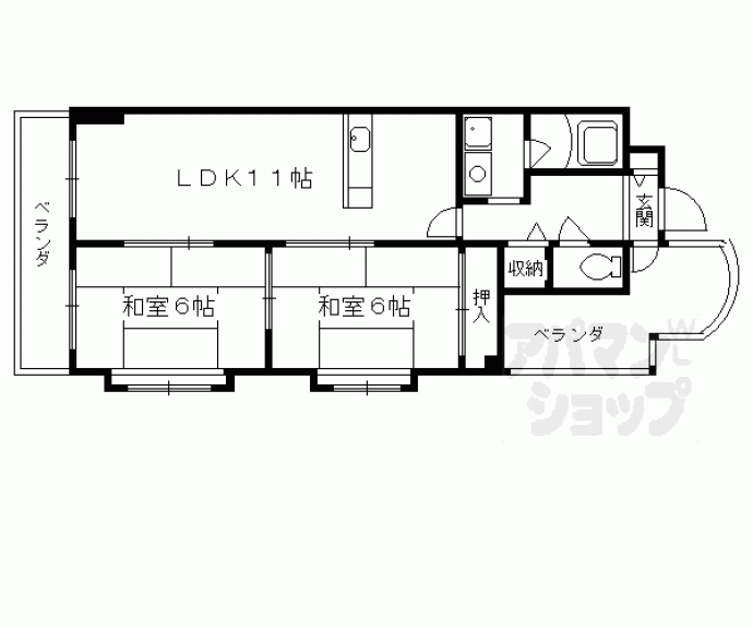 【ベルベデール向日町】間取