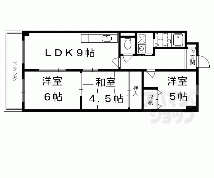 【ベルベデール向日町】間取