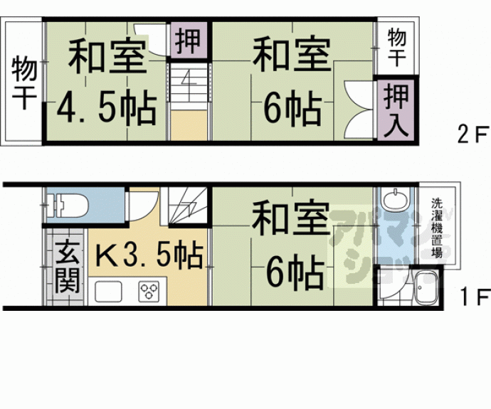 【高野蓼原町91-6貸家】間取