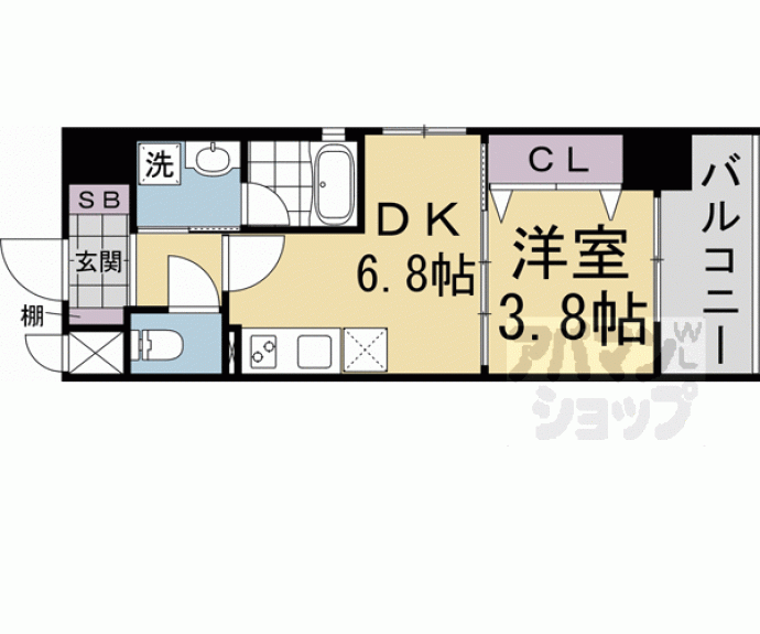 【ベラジオ雅び京都円町駅前】間取