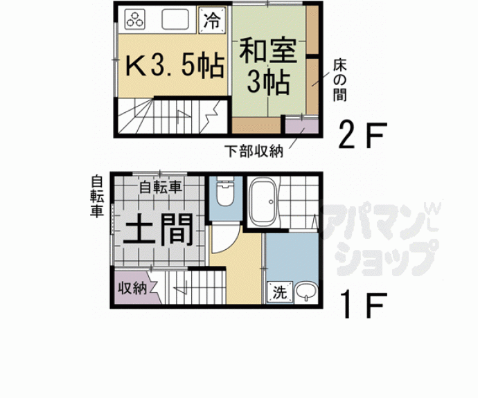 【堀川七条京町家風ミニ貸家】間取