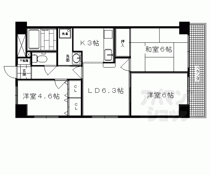 【グランドゥール太秦】間取