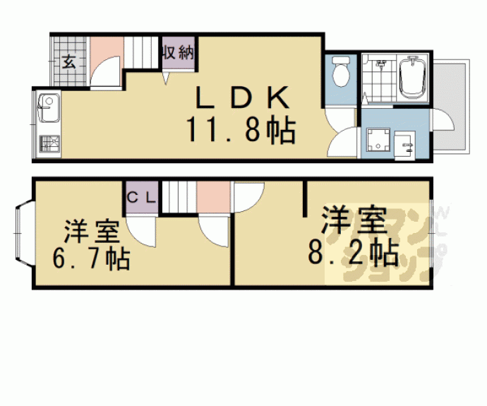 【上植野町地後貸家】間取