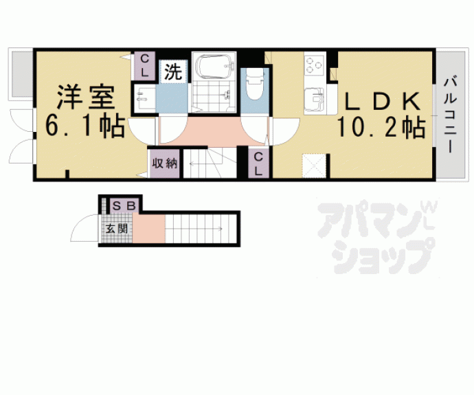 【坂本３丁目アパート（０２７７３８８０１）】間取