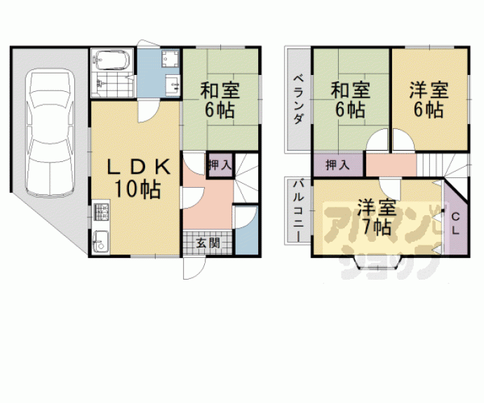 【今里４丁目貸家】間取