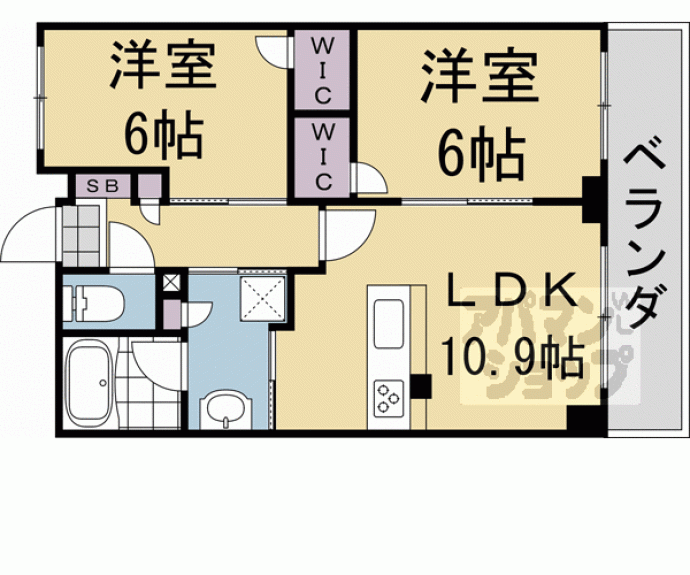 【イーグルコート二条駅フロント】間取