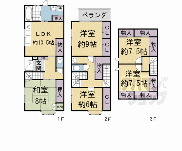 【烏丸松原貸家】間取