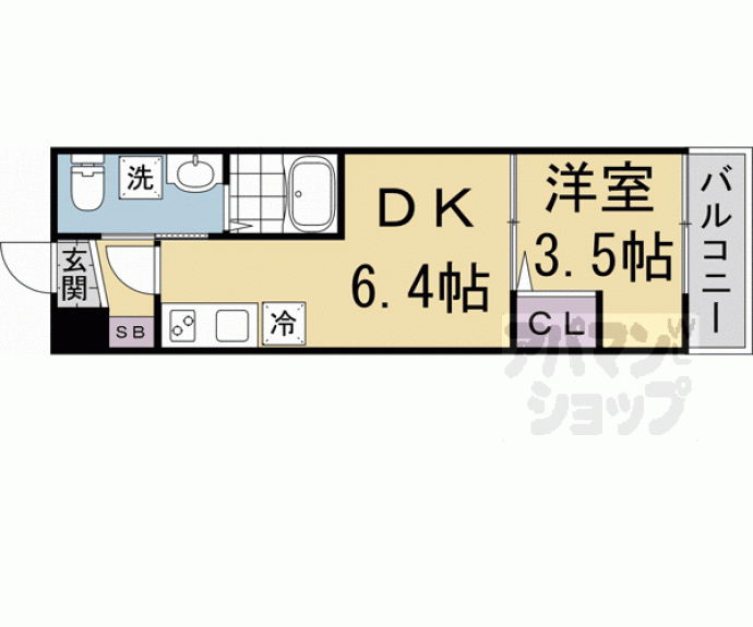 【仮称）上京区三条殿町アパート】間取