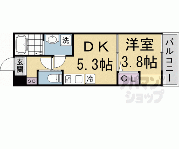 【仮称）上京区三条殿町アパート】間取