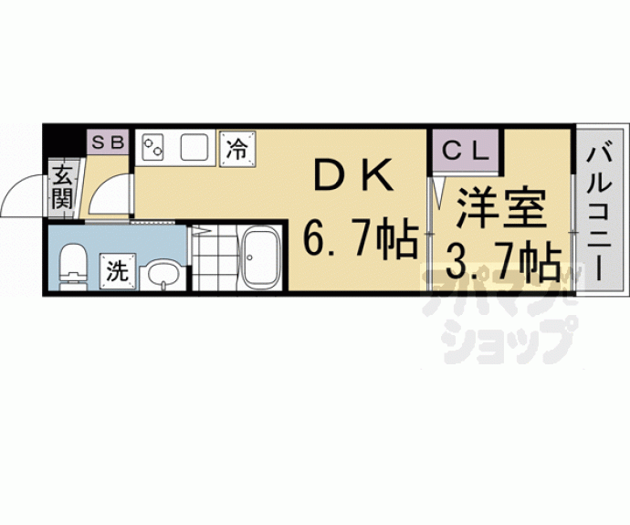 【仮称）上京区三条殿町アパート】間取