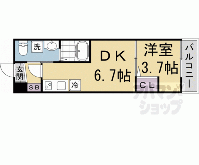 【仮称）上京区三条殿町アパート】間取
