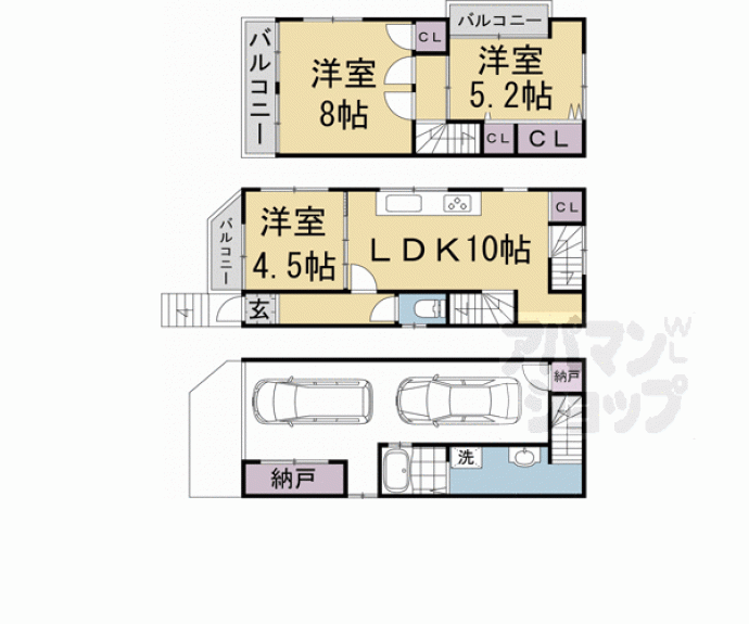 【山端大塚町５－９貸家】間取