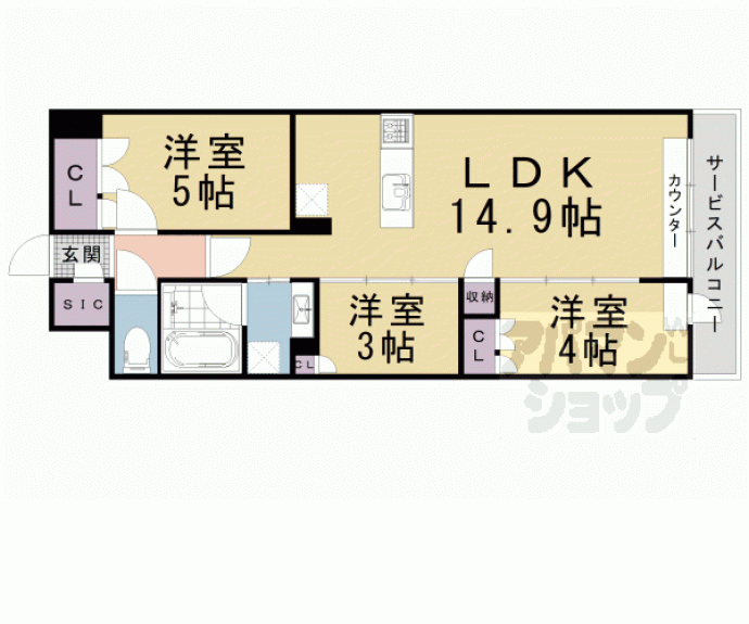 【イニシア京都御所南】間取