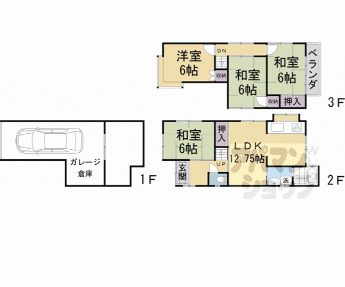 【深草墨染町貸家】間取