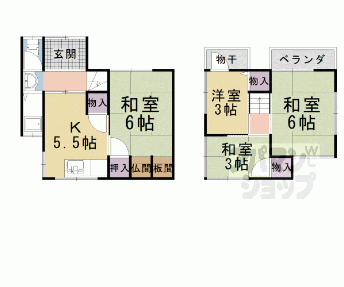 【音羽森廻り町貸家】間取
