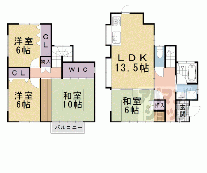 【大将軍１丁目貸家】間取