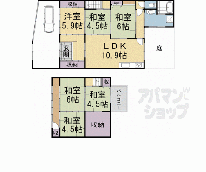【紫野上築山町貸家３８－１】間取
