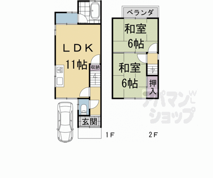 【淀下津町貸家】間取