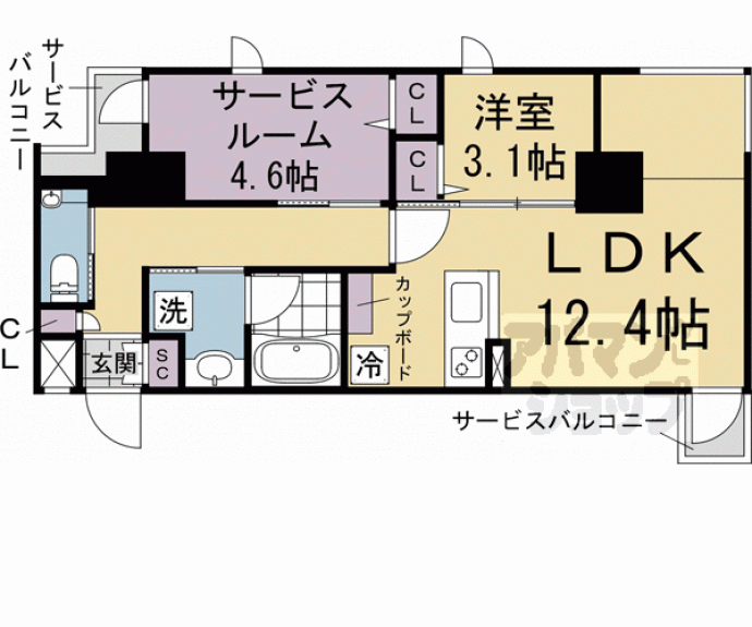 【ＳＴＡＮＤＺ京都二条】間取