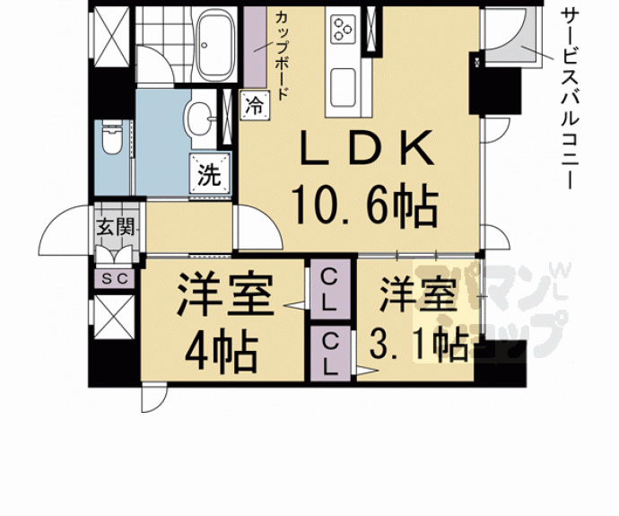 【ＳＴＡＮＤＺ京都二条】間取