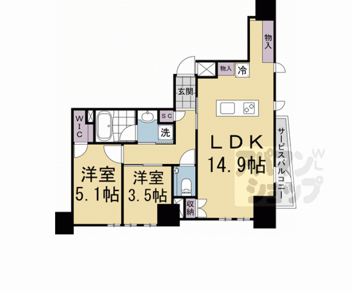 【ＳＴＡＮＤＺ京都二条】間取