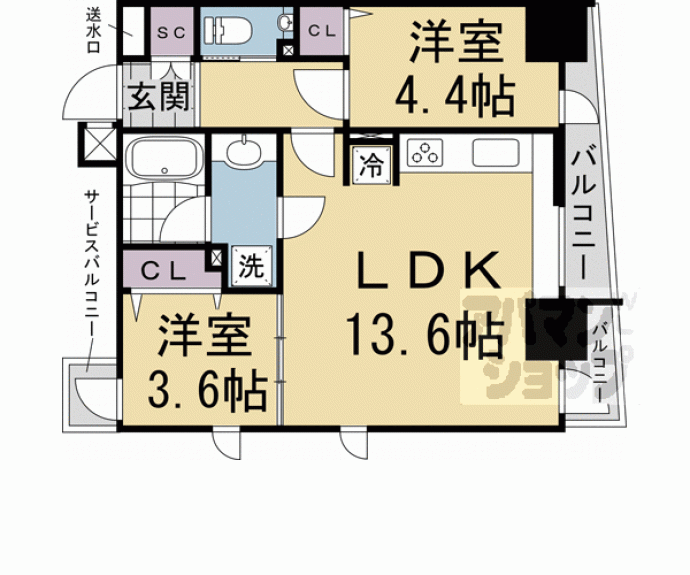 【ＳＴＡＮＤＺ京都二条】間取