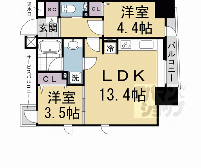【ＳＴＡＮＤＺ京都二条】間取