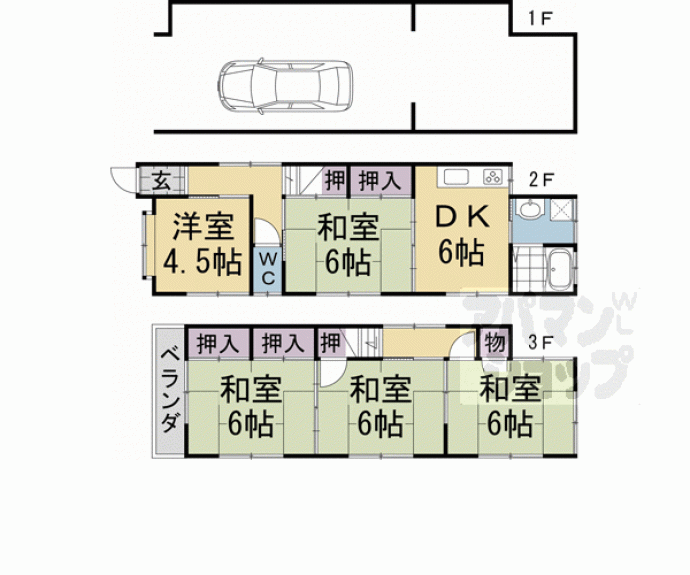 【町通町貸家】間取