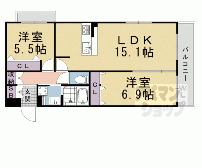 【グランシュ長岡京】間取
