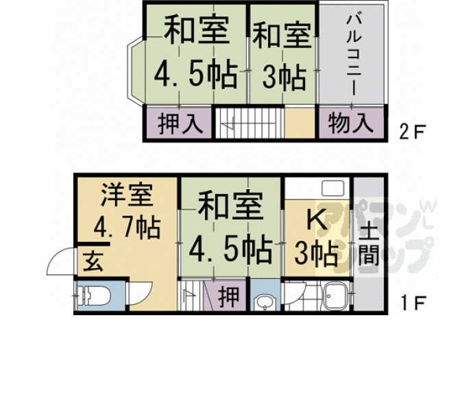 【向島西堤町貸家】間取