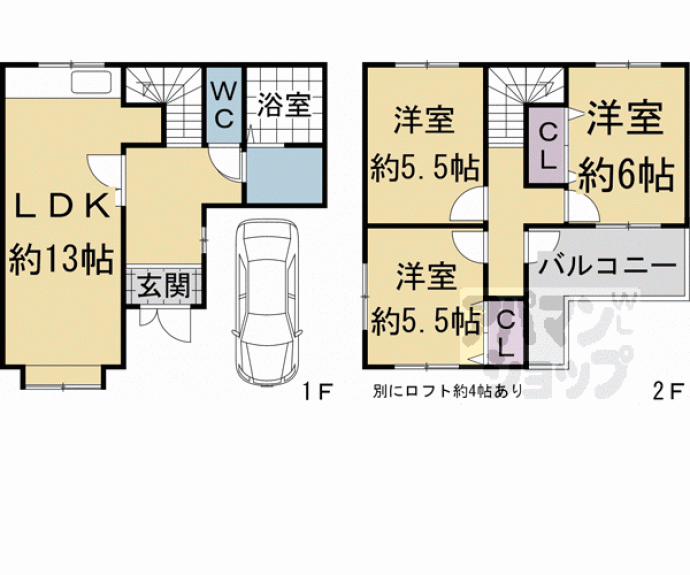 【羽束師菱川町貸家】間取