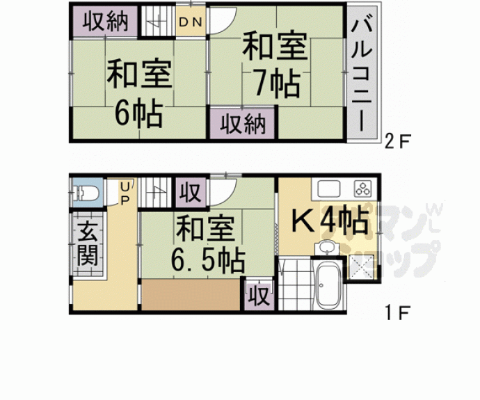 【伏見区下中町貸家】間取