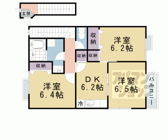【ヒルサイドハウスＡ】間取