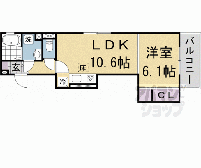 【GRAMM桂北滝川 C棟】間取