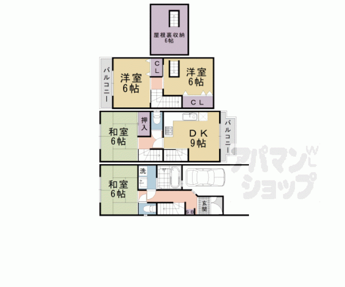 【椥辻草海道町貸家】間取