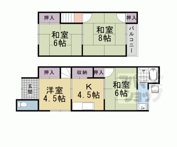 【寺戸町東野辺貸家】間取