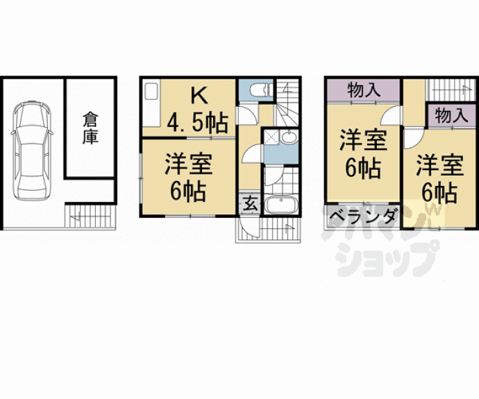 【西ノ京星池町２０－７２貸家】間取