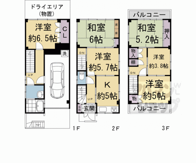 【北区大将軍一条町貸家】間取