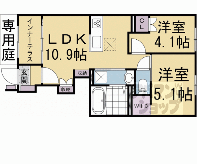 【仮称）城陽市寺田新築アパート】間取