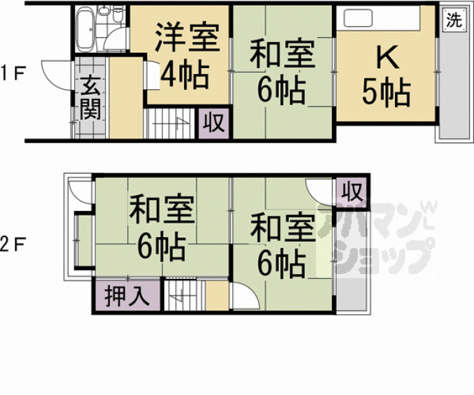 【醍醐南里町52-31貸家】間取