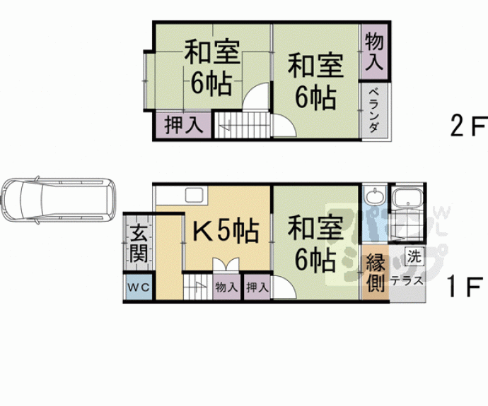 【広野町寺山45-8貸家】間取