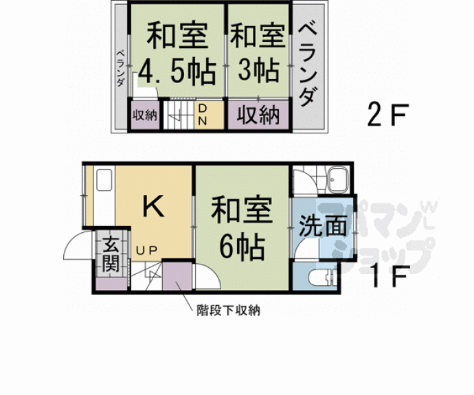 【小倉町南堀池67-33テラスハウス】間取