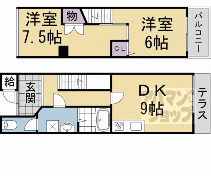 【聚楽廻東町貸家】間取