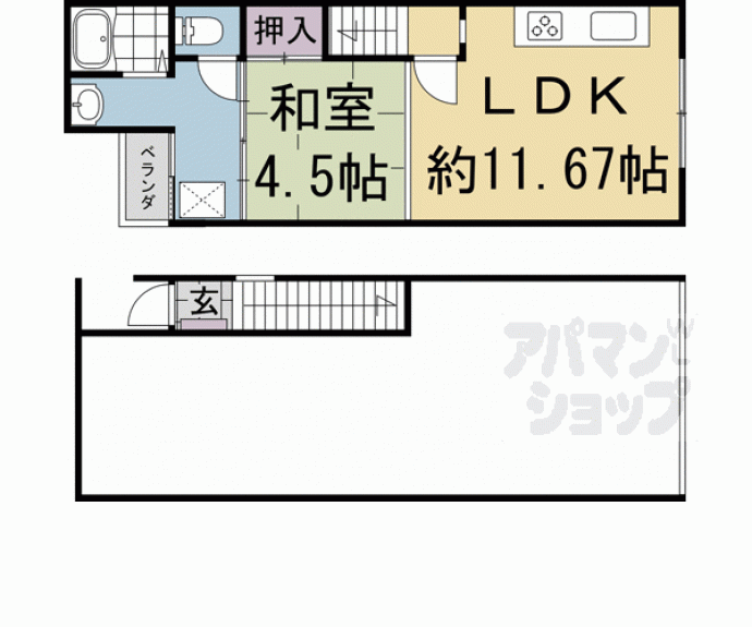 【紫野門前町30貸家】間取