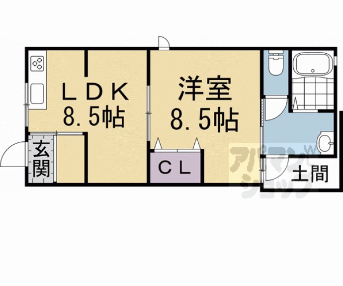 【西九条藤ノ木町２５貸家】間取