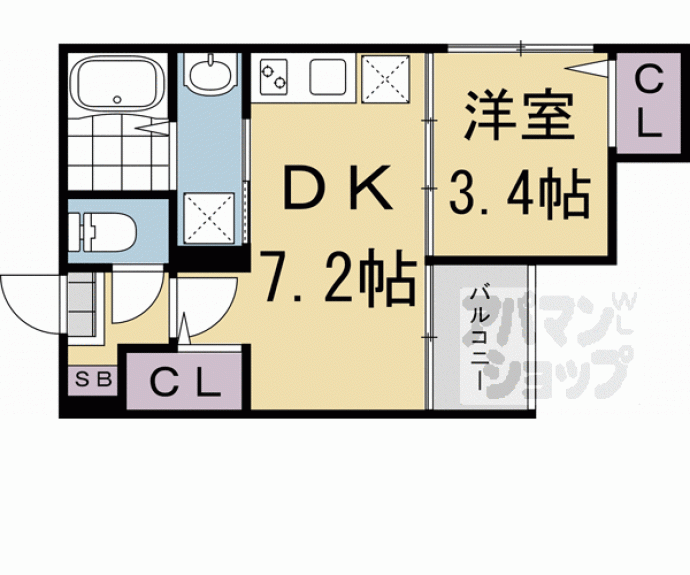 【Ｇｒａｎｄ　Ｃｈａｒｉｏｔ御所ノ内町】間取