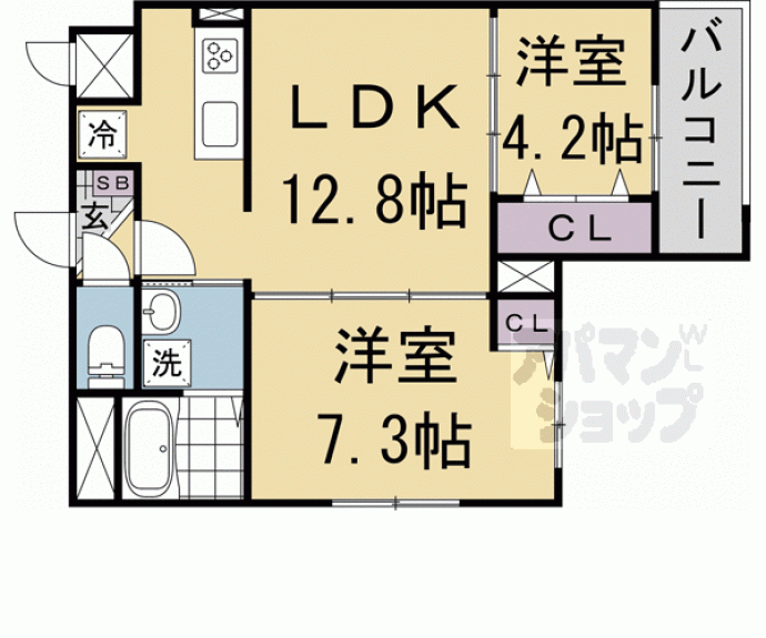 【フラッツ六地蔵】間取