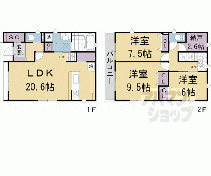 【伏見区納所星柳戸建】間取
