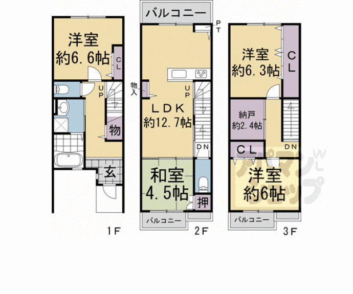 【西ノ京南原町貸家】間取
