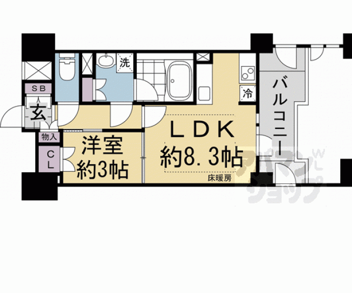 【レーベン京都河原町】間取